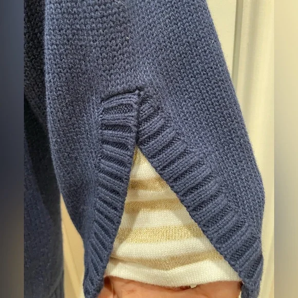 Navy Blue & Metallic Gold V-Neck Nautical Sweater w Sailboat Design  SZ: 2XL NWT - Picture 6 of 13